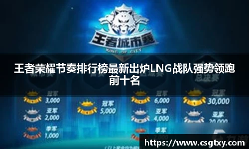 王者荣耀节奏排行榜最新出炉LNG战队强势领跑前十名